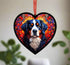 Bernese Mountain Dog Stained Glass Effect Heart Suncatcher